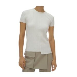 Helmut Lang Luxe Pima Short-Sleeve Top Small NWT
